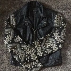 Leather patterned jacket